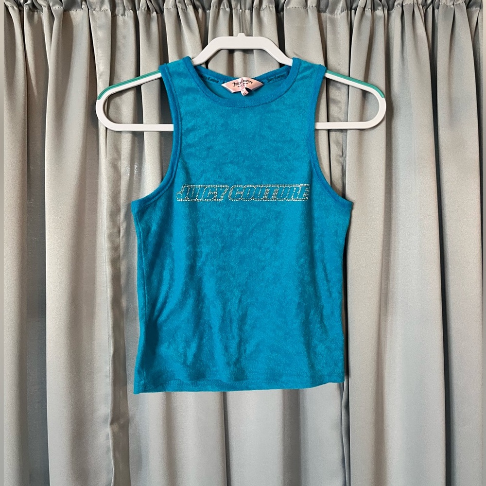 NWOT blue terry cloth rhinestone juicy couture tank